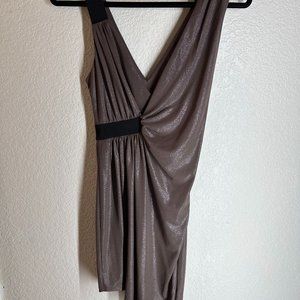 EXPRESS Taupe Shimmer Asymmetrical Dress Size XS